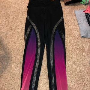 pink ombré mesh leggings